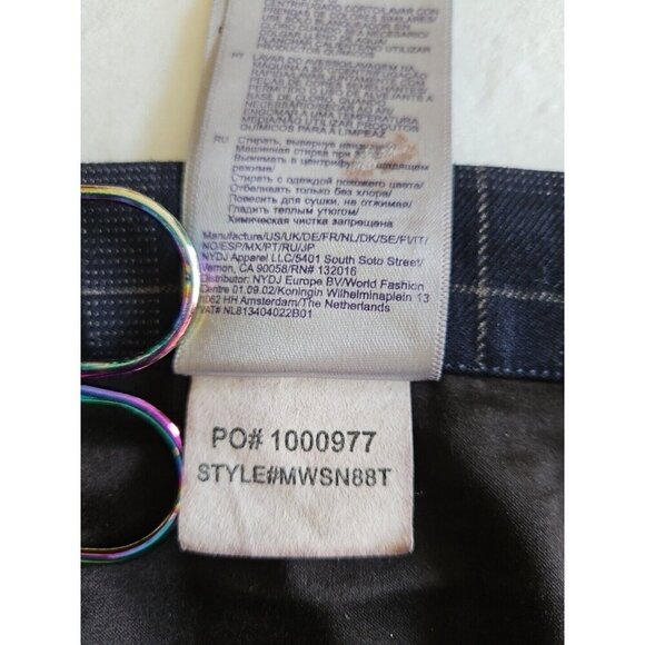 NYDJ Ankle Sz 14 Black Green Plaid Pants Lift Tuck Pull On Capsule Office Casual - Picture 7 of 14